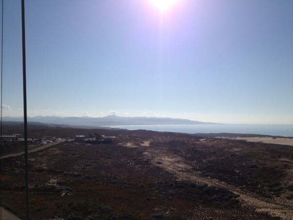 Upper 60s and sunny. And I get to stand at the top of a launch vehicle assembly tower overlooking beach #perfectday