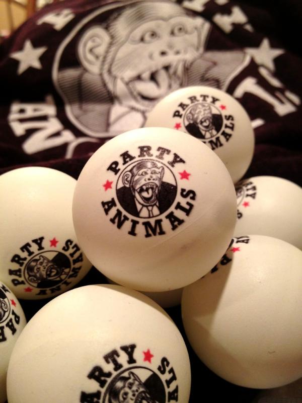 FilthyFabrics's tweet image. Party Animals beer pong balls to go with the new shirts!