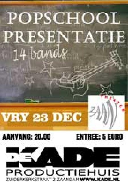 A.s vrijdag in de Kade popschool presentatie HET VIND NIET PLAATS IN EHT ZAANTHEATER MAAR DE KLEINE KADE