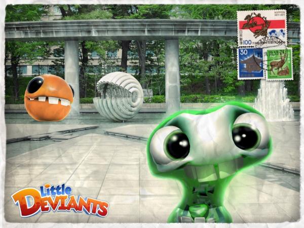 BigbigStudios's tweet photo. A postcard from the Little Deviants in Japan from www.bigbigstudios.com . http://t.co/bmyHpPTy