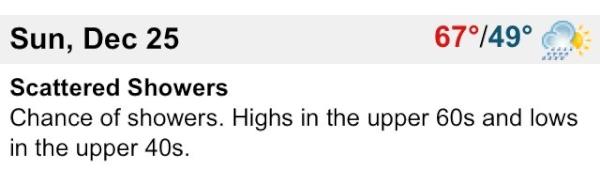 cassidyrose27's tweet image. Just checked weather for Christmas and guess what... Not a extreme hot Christmas this year!!!! #excited #finallycold