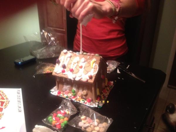 getting in the Christmas spirit #gingerbreadhousemaking