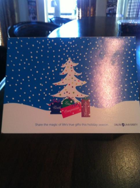 Jon_E_Fulp's tweet image. Thanks for the Christmas card Drury. I am enjoying my break, thank you. #academicflow