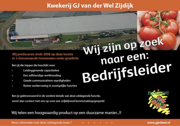 Wij zijn per direct op zoek naar een BEDRIJFSLEIDER voor onze Zijdijk locatie. Ben/ken jij die topper!? Please RT