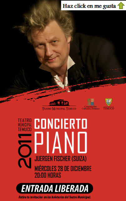 TeatroTCO's tweet photo. Este miércoles 28 de dic, a las 20 hrs, "Concierto Piano" en el Teatro Municipal de #Temuco. Entrada Liberada http://t.co/HAn67vya