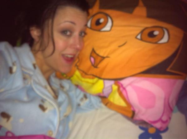 emilygallie's tweet image. Just chilling in the Dora bunk bed. It&apos;s my lucky night: Charlie and I evacuated by #sewerproblems