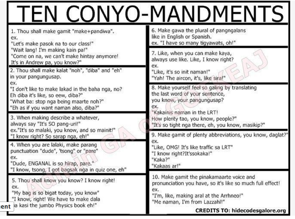 hannahbonsato's tweet image. OMG!! here it is na oh @jessicafranzb! the 10 Conyo&apos;mandments.. #Conyo_problems! its so kulet and so you know! haha :D