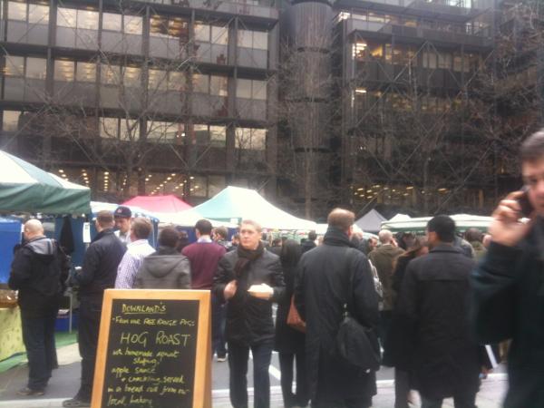 mradamb's tweet image. Broadgate market for lunch with part of @liveitlocally team. Tasty! Great decision Maggie. #thankful #topnotchteam