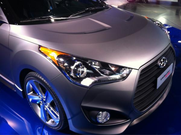 DispatchBlog's tweet image. Two trends at #NAIAS2012: electric cars and matte paint finishes like on this #Hyundai Veloster Turbo