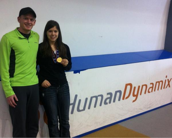HumanDynamix's tweet image. HumanDynamix athlete Erika Sowchuk showing off her new World Championship medal with @brad_watson10 #hardworkpayingoff