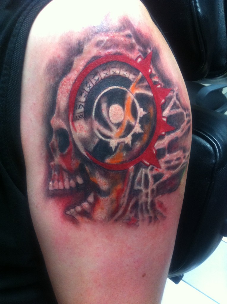 “Awesome new Arch Enemy tattoo by @metalpeanut23