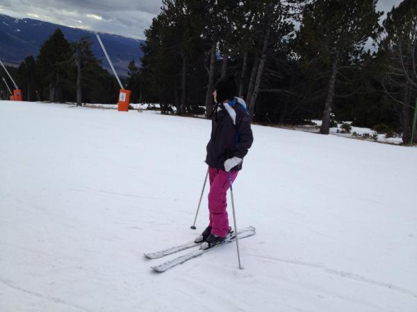 Kimmie; staat steeds beter op die ski's!
