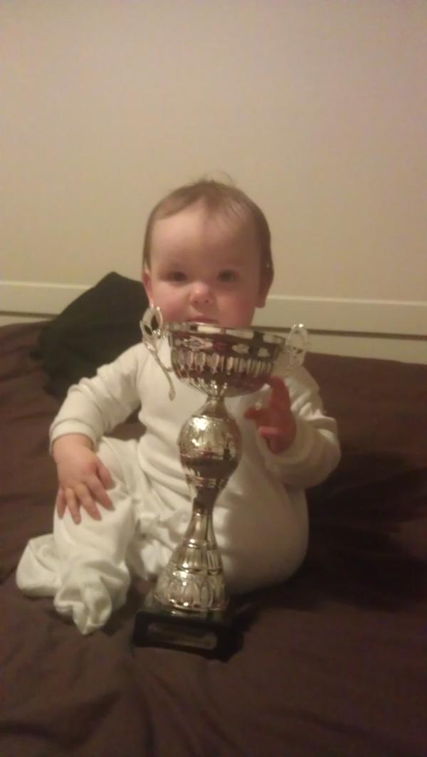 jonhamilt0n's tweet image. Here's a picture of my beautiful daughter. What's that you say? The trophy? Oh yes, 8 years out but now I'm back! #2old