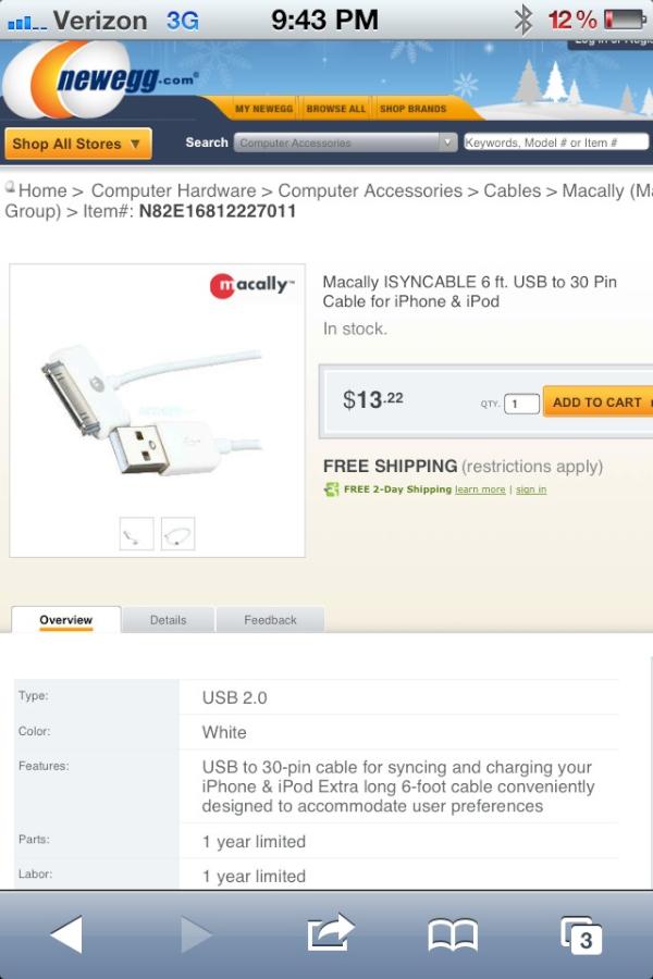 TROJUP's tweet image. @TheJohnNolan newegg.com Spend the $15, it's worth it. Bought everyone I know one for Christmas this year ha #6ftcable