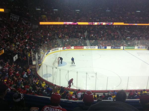 JonOlthuis's tweet photo. I'm cheering for the ice clean-up crew, most exciting part of the game so far! http://t.co/prfBGKSF
