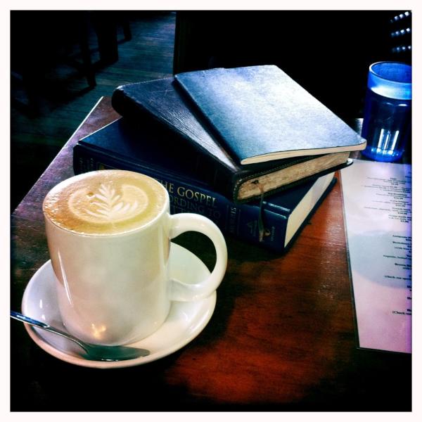 Chasekuhn's tweet photo. Drinking coffee. Reading and thinking about the Kingdom. http://t.co/bYJ7JcFR