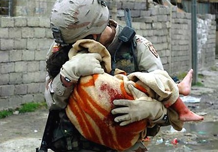 soldier saves a child <3