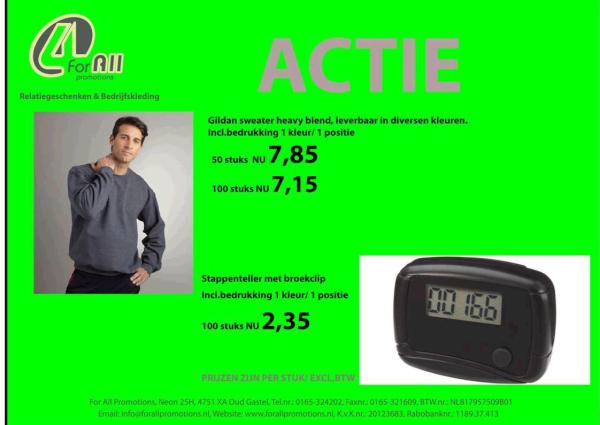 ForAllPromotion's tweet image. Weekactie! Sweater en o.a stappenteller met broekclip incl. bedrukking! Interesse? #Forallpromotions.nl #0165-324202