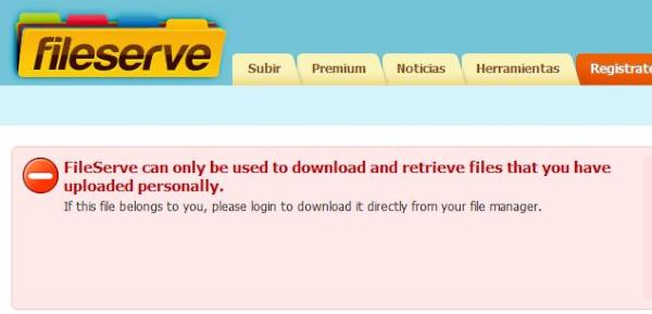 antow's tweet image. #Fileserve, otro más tras #Megaupload y #FileSonic, ya está semicerrado también, solo puedes bajar tus archivos: