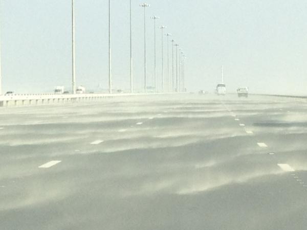 Riding the sand storm on Dubai - Abu Dhabi highway