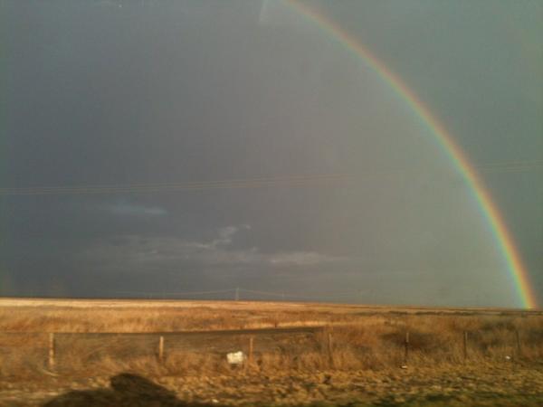 TheSLAPEROO's tweet photo. Rainbows on the way home from NAMM. What a treat! http://t.co/2tjDoUsS