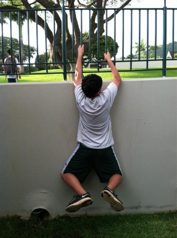 JarronCarter's tweet photo. WATR joey climbed pauls wall http://t.co/vYOZiEC