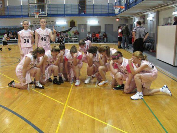 don_wheezy's tweet image. First Baptist Girls basketball team Tebowing after their big win last weekend! #FBCJC