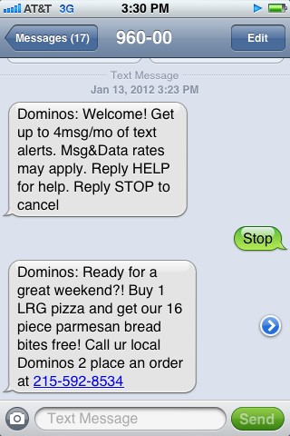 Dominoes has hacked my phone!