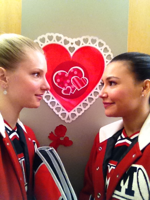 NayaRivera's tweet photo. Its valentines day here at McKinley! Love is in the air... http://t.co/4xORVdmb