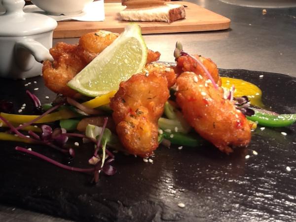 Caramolly's tweet photo. “@ngodod: “@UluruArmagh: Tempura battered, chilli glazed squid, lime leaf oil http://t.co/u3QsLf0G” yum yum indeed :-)