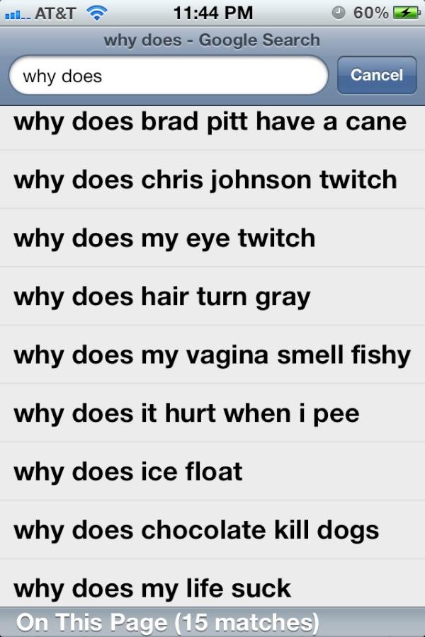 brandonleetharp's tweet image. So, all you have to type now days is "why does" google will fill in the rest for all your problems! #googleproblem.