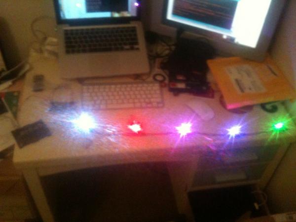 axeio's tweet photo. Christmas lights or prototyping fun? You tell me :) http://t.co/aQ79GzIJ