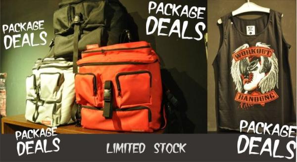 #WorkOut PACKAGE DEAL! 25/25 bag+tanktop black for ONLY 300K! call 085659114075 or invite 233833AE