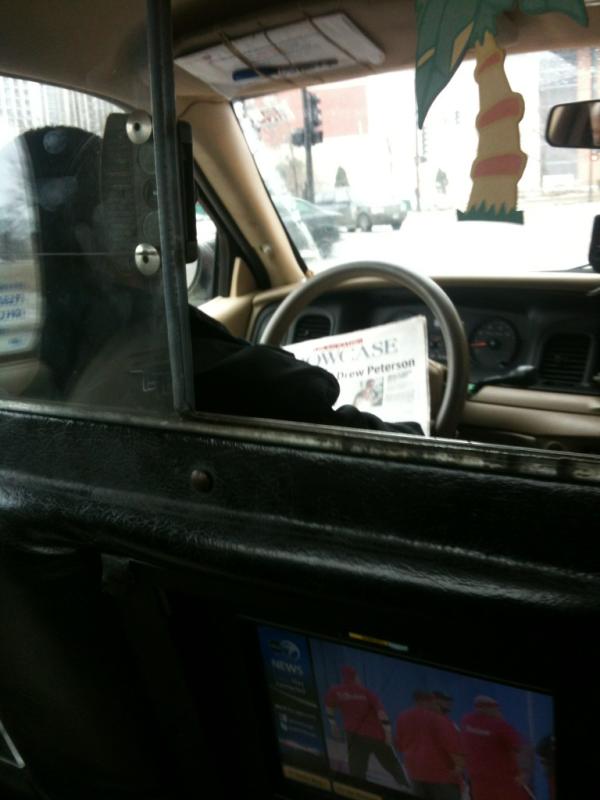 The new thing for cab drivers. Reading and driving. Lol #getmehomesafe