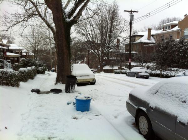 Mirad que panorama cuando hemos salido de casa esta mañana de sabado