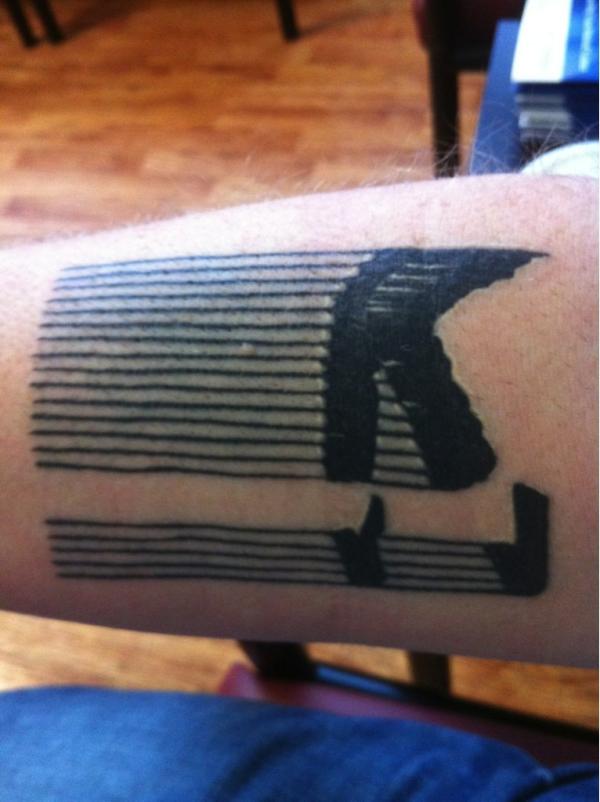 JoJoWright's tweet photo. Nice Trend... #BecauseOfMichael I got this tattoo (MJJ Logo)... http://t.co/5pe0l6JD