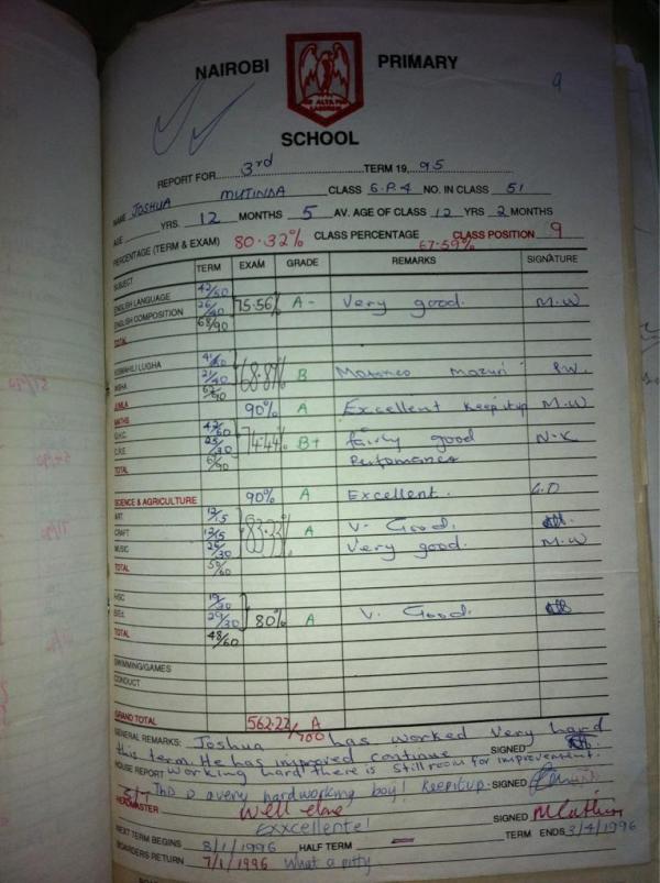 Found ma report card from #nairobiPrimary #sweetmemories