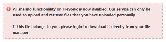 antow's tweet image. Tras #Megaupload, #FileSonic está semicerrado, solo se pueden descargar los archivos que has subido tú mismo: