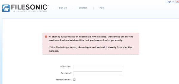 MBarbouze's tweet image. / #Filesonic désactive ses fonctions de partage en ligne.