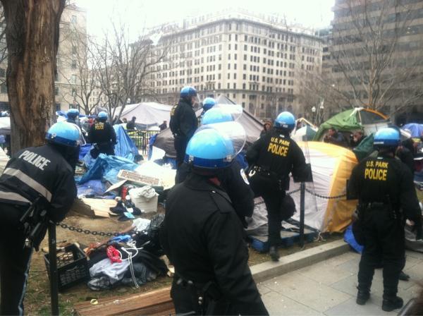 MLKinDC's tweet image. Park Police are getting rowdy in #DC this afternoon #OWS