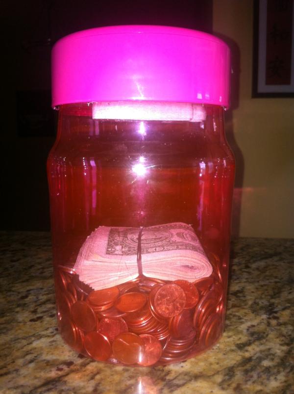 JacqueDeluxe's tweet image. When I fill this up I'm going to buy a homeless woman some essential female necessities and food #iGiveBack