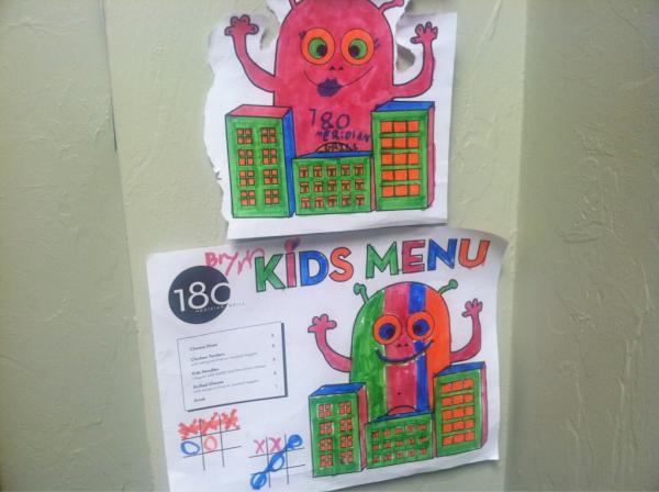 180grill's tweet photo. Two very sweet girls colored these for us today. Told them I'd hang them in our office and here they are. #newfriends http://t.co/grESTQC3