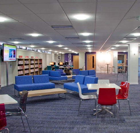 dsign's tweet photo. More of our digital signage in the newly refurbished Mansfield library: http://t.co/AW92olkr