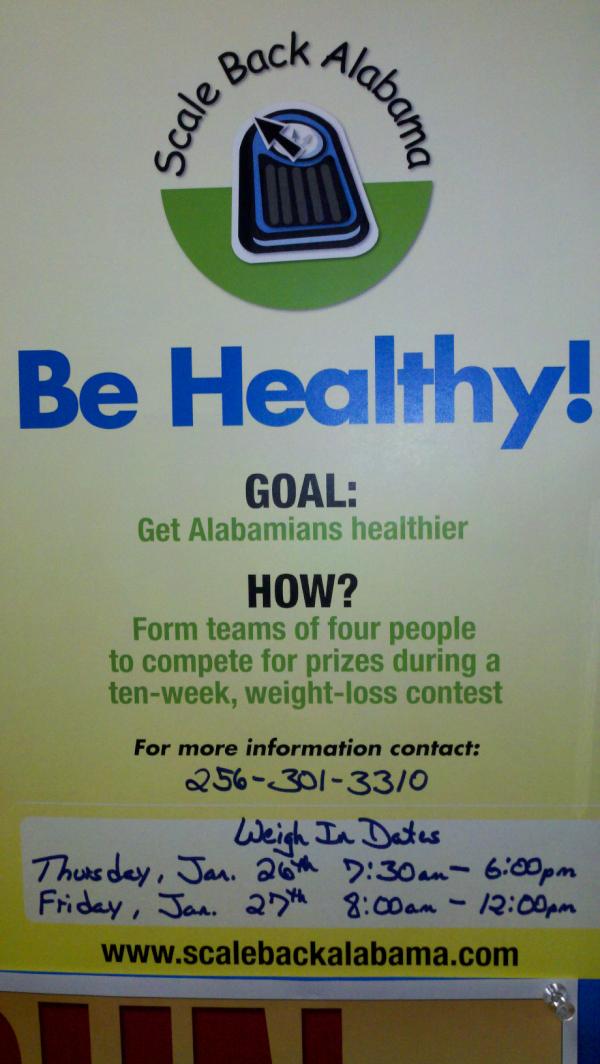 It's time to #ScaleBackAlabama! For more info on weigh in times and locations go to parkwaymedicalcenter.com