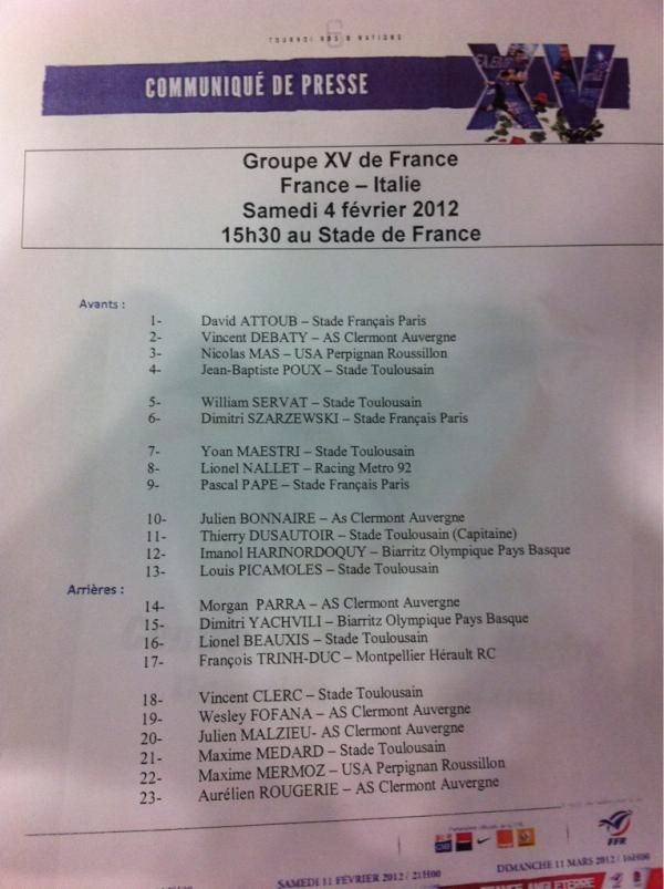 SFParisRugby's tweet photo. Selection de @boubie92 #DimitriSzarzewski et @pascalpape pour France - Italie !! http://t.co/lpSQpVI9