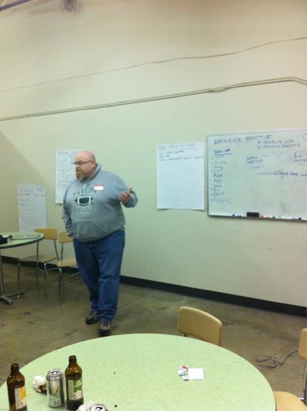IdeakickSEATTLE's tweet photo. Hearing @jsatgs find areas on web where people are looking for education. #ideakickSEA http://t.co/xgOIVfuy