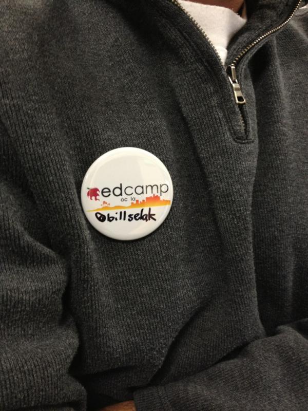 WisdomOfWe's tweet photo. Looking good! RT @alicekeeler: #edcampOCLA is getting set up. Awesome buttons. http://t.co/GPg6EPfz