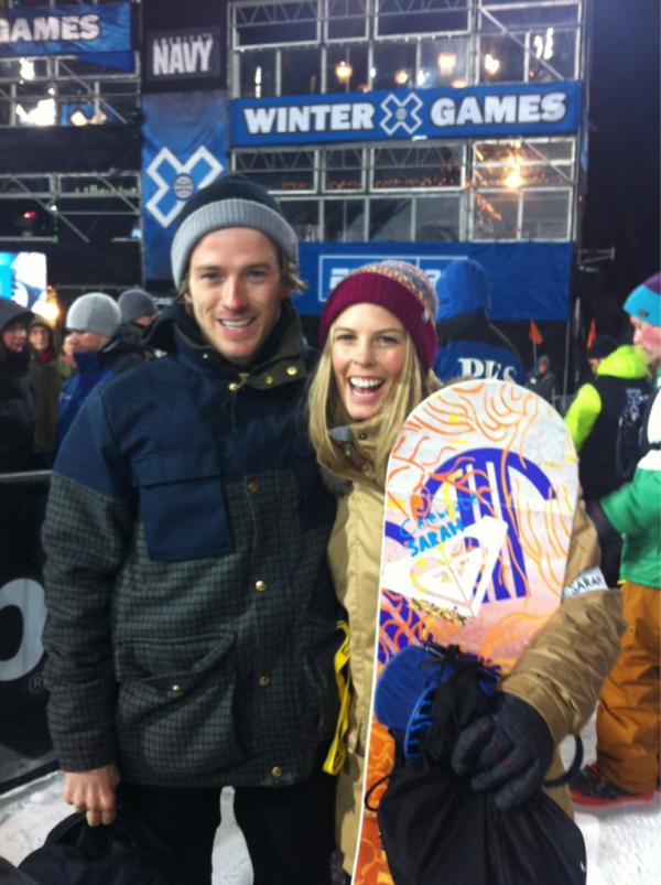 ForumSnowboards's tweet photo. Jake Welch Supporting his wife and her  extremeness in last night's pipe final http://t.co/BdhlVZ9Y