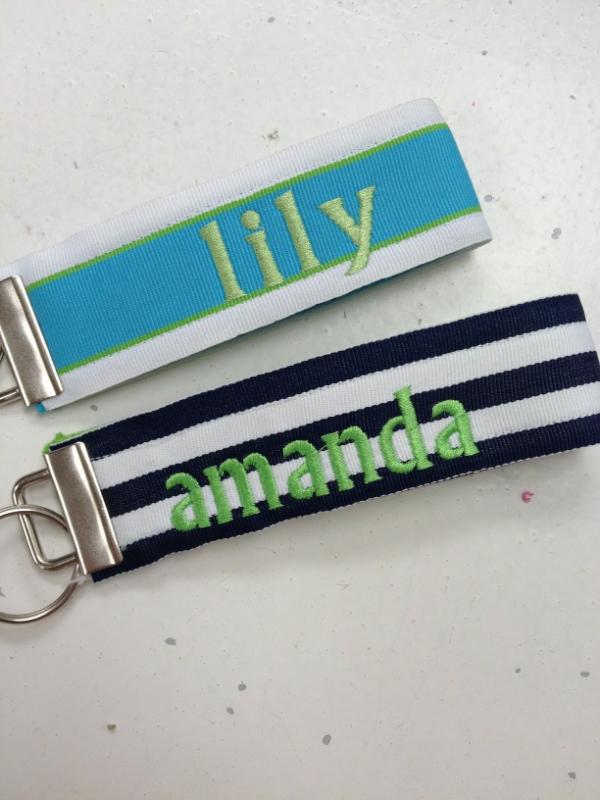 MonogramShopKC's tweet image. Keychains! Customizable with one of our dozens of ribbon choices!