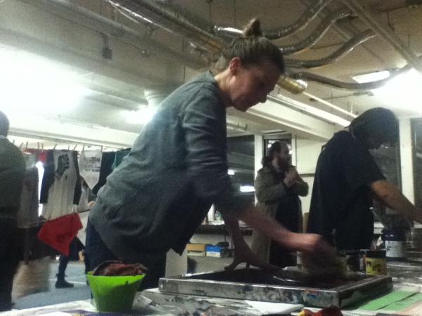 OccupyWallStNYC's tweet photo. The @OWSBus pulled into Encuentro 5 organizing space at @Occupy_Boston: #OccuTrip cc: @OWSScreenGuild http://t.co/0K7plNhR